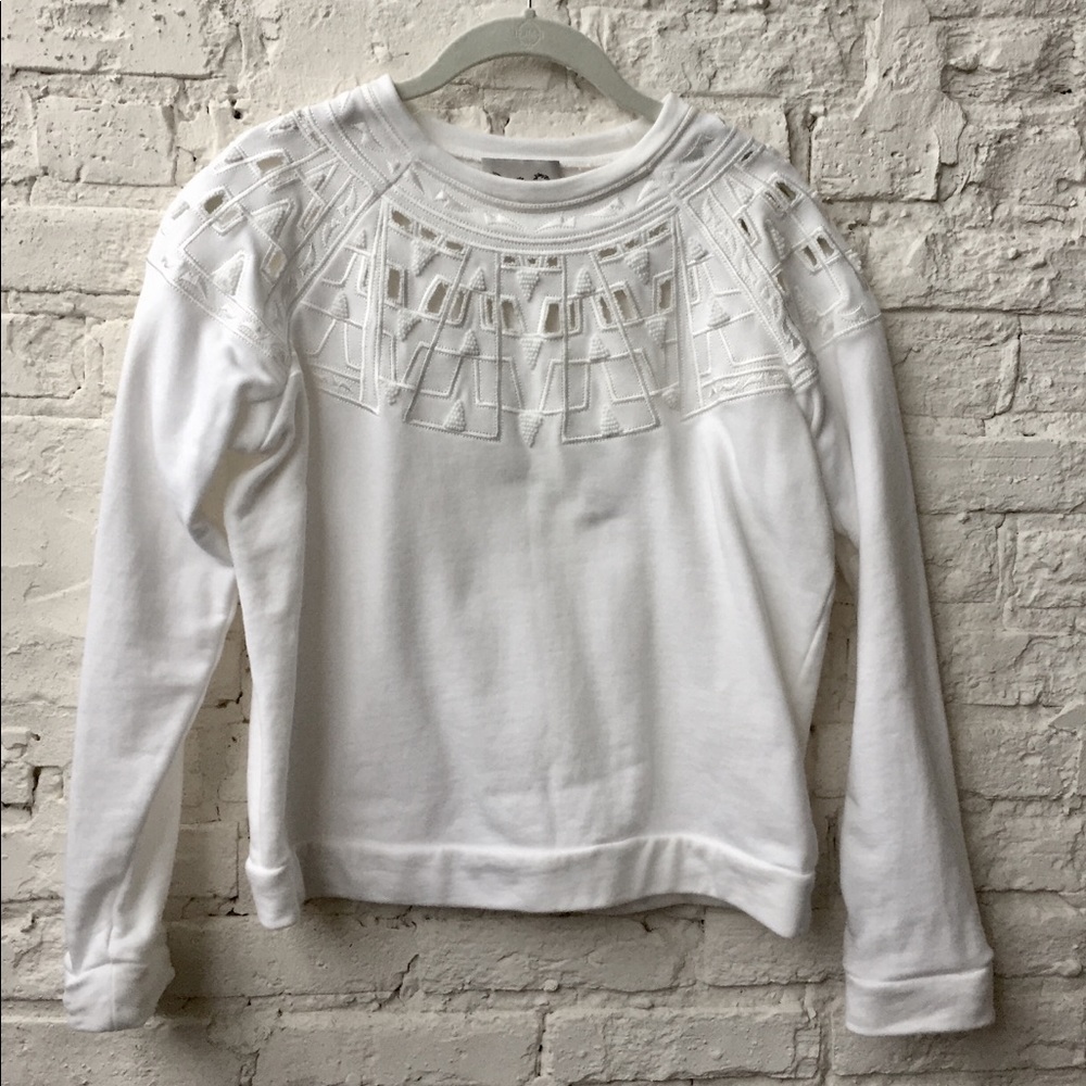 SEA Sz XS Embroidered Sweater 100% Cotton